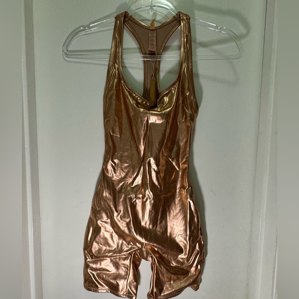 NEW - SKIMS Metallic Swim Cycle Jumpsuits | XXS